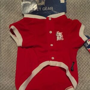Hunter Red Dog Shirt with White Trim listed large but more like a medium
